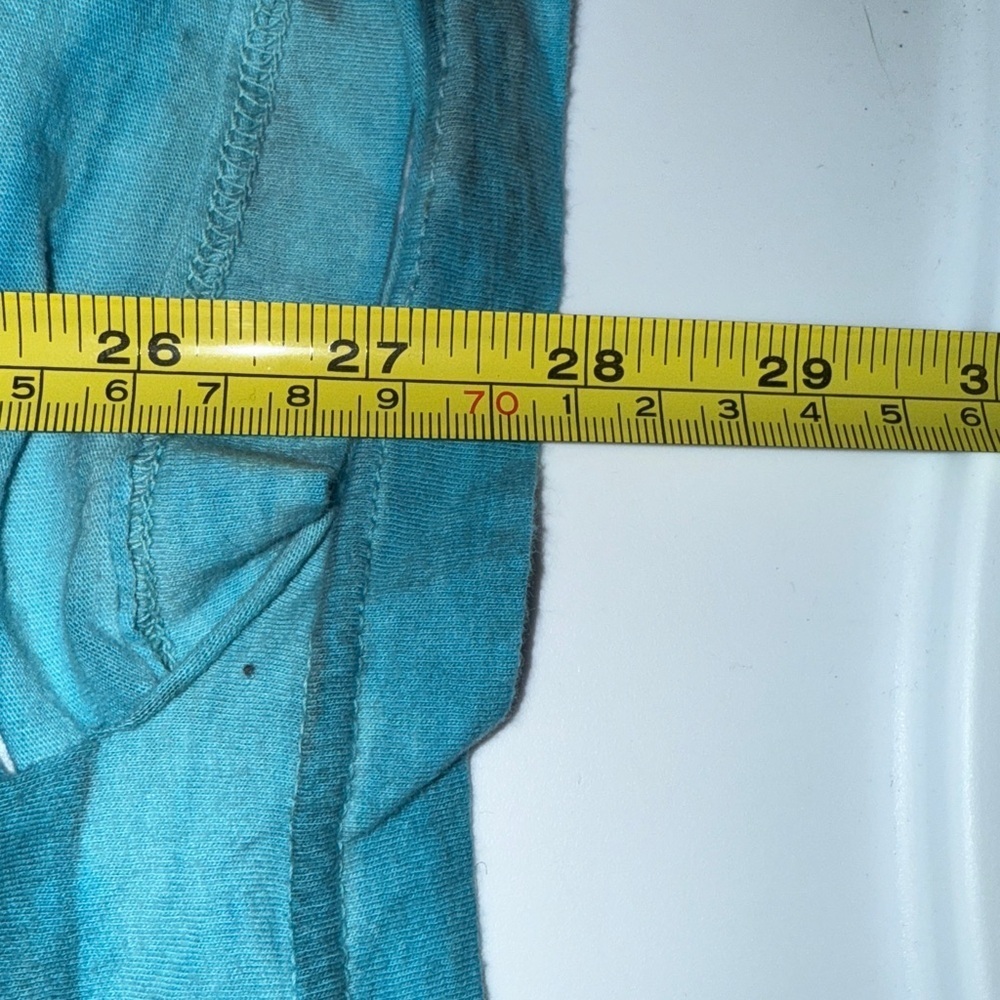Affliction Blue Ombre Distressed Cutout Tee Size M Rhinestone Navy Aqua Rock Top - Picture 10 of 10